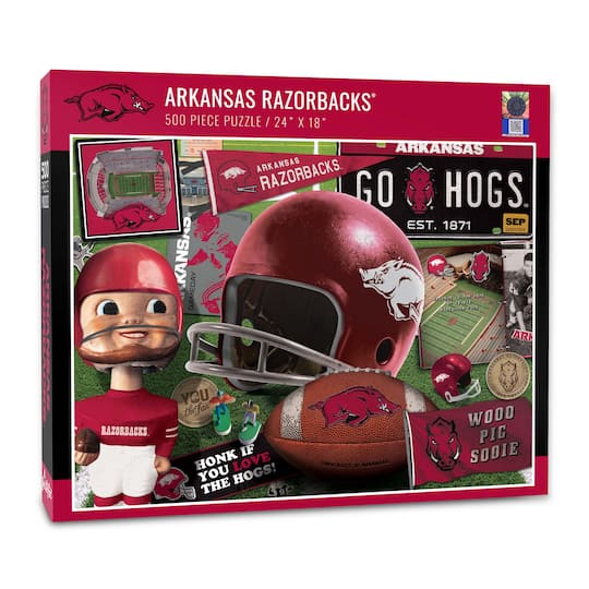 College Team Retro Series 500 Piece Puzzle By Youthefan in Arkansas Razorbacks | 18" x 24" | Michaels®